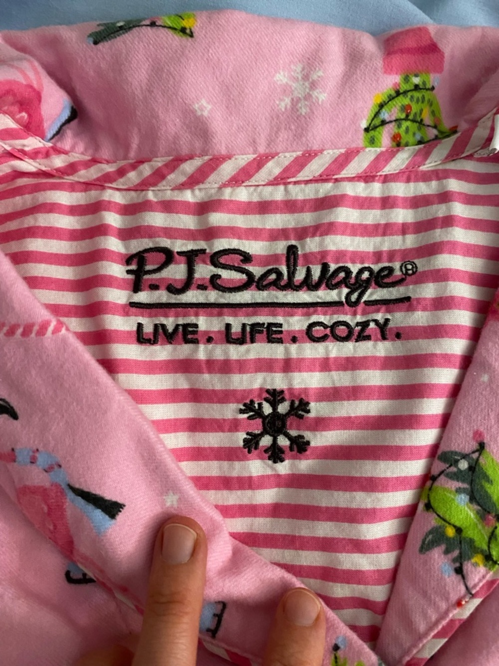 NWOT P.J. Salvage Flannel Pajamas Pink Flamingo & Palm Tree Pajama Set medium - Picture 7 of 9
